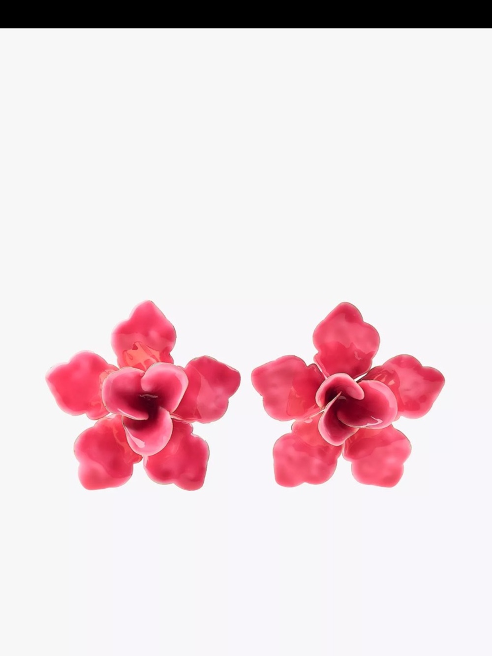 Zara Bright Pink Floral Resin Stud Earrings - Women Jewelry